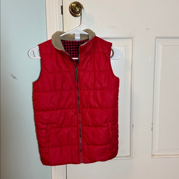 Carter's Other - Carter's Red Plaid Vest with Sherpa Lining size boys 12